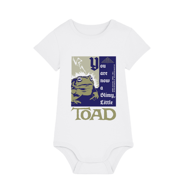 White Printed baby grow Front